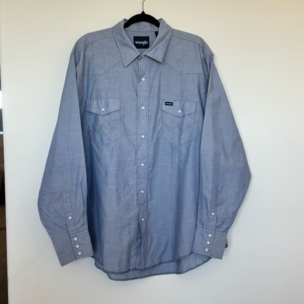 Wrangler Cowboy Long Sleeve Western pearl Snap Men's size 2XL (18x36)